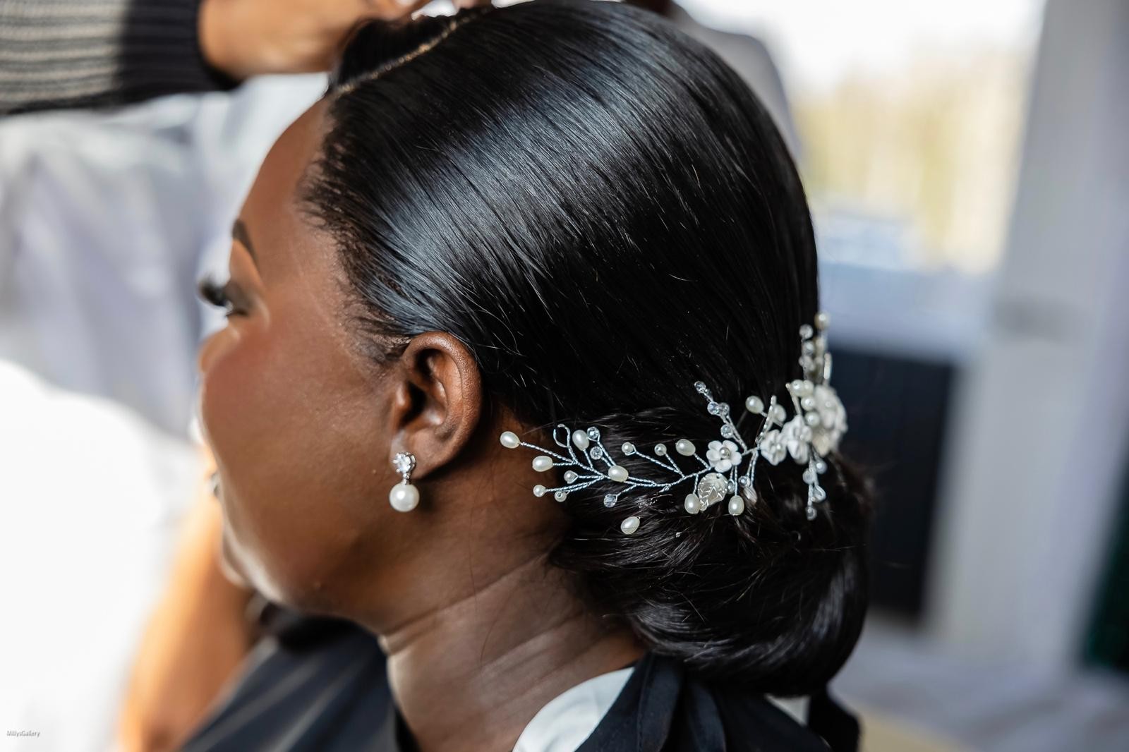 Bridal hair detail
